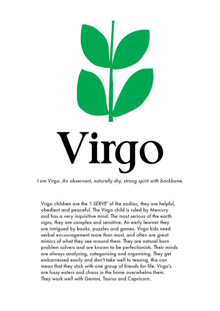 virgo zodiac print