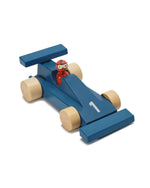 Load image into Gallery viewer, wooden race car | blue
