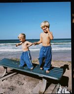 Load image into Gallery viewer, twin stripe terry pant | blu
